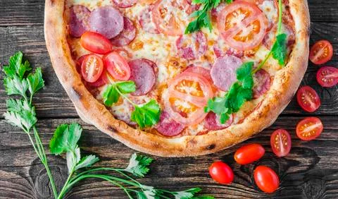 Pizza and components Stock-Fotos