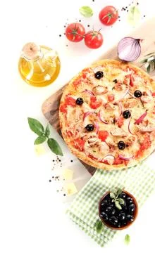 Pizza and ingredients Stock Photos