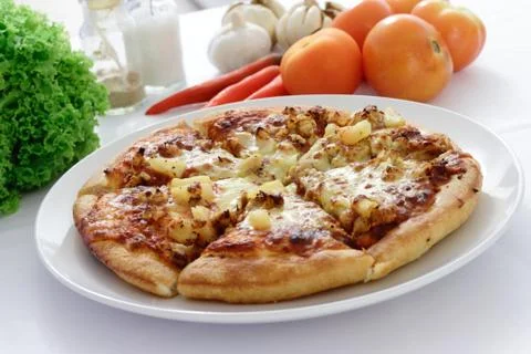 Pizza and ingredients Stock Photos