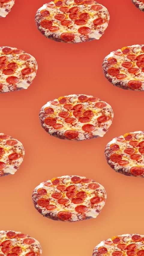 Pizza animated pop art background colorful pink floating Stock Footage 209489782