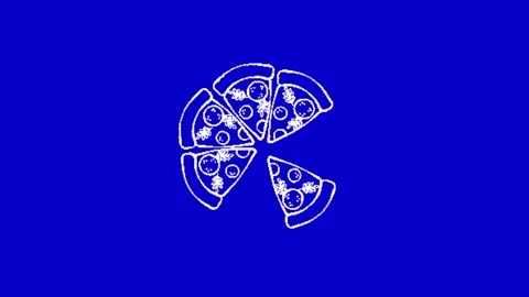 Pizza animation on green background Vídeos de archivo 330216638