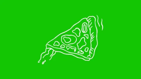 Pizza animation on green screen Video stock 341541604