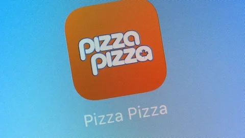 Pizza App Icon Launching On Smartphone Screen Stock Footage