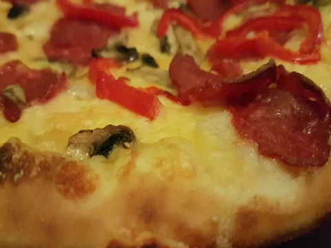 Pizza appetizing to take a piece Stock Footage 80310939