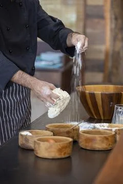 Pizza Art. The process of making pizza Foto stock