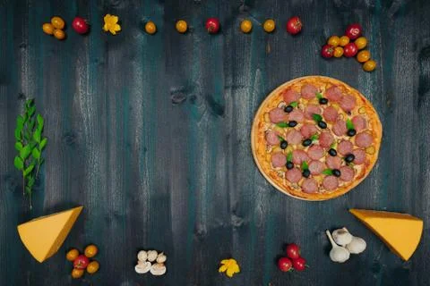 Pizza for background and menu. Foto stock