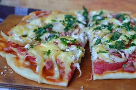 Pizza background Stock Photos