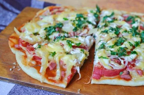 Pizza background Stock Photos