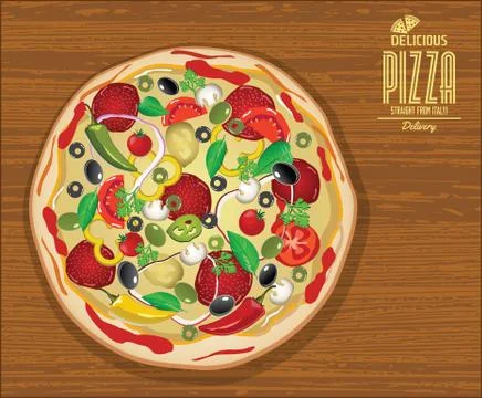 Pizza background retro design Ilustração Stock
