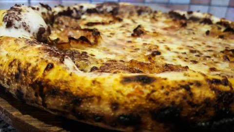 Pizza Bacon e crema 스톡 사진
