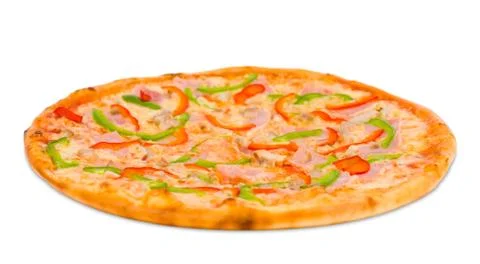 Pizza with bacon Stock Photos