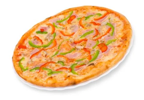 Pizza with bacon Stock Photos