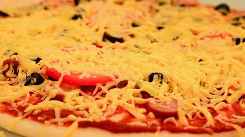 The pizza is baked in the oven. Stock Footage 67998810