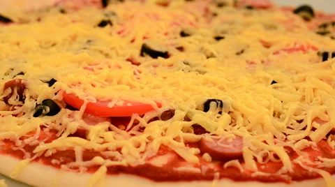 The pizza is baked in the oven. Stock Footage 68910090