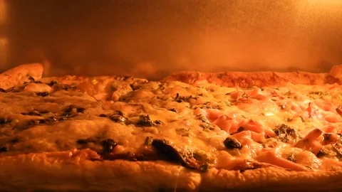 Pizza baked in the oven Stock Footage 74798242