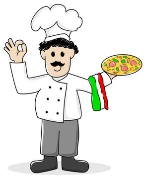 Pizza baker Stock Illustration