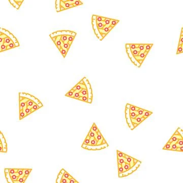 Pizza bakery dish vector seamless pattern Illustrazione stock