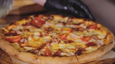 Pizza Baking Stock Footage 100364312