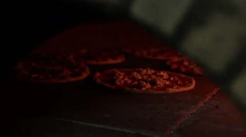 Pizza baking in oven Stock Footage 58156273