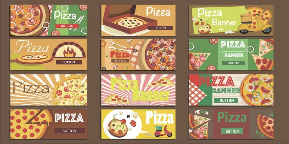 Pizza Banners set Stock Illustration