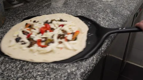Pizza before being baked Stock Footage 263966388