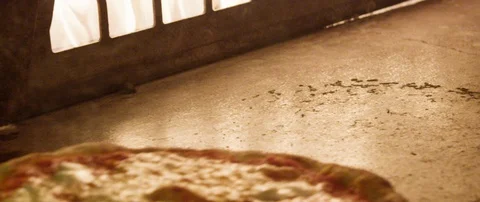 Pizza being kept in the oven for baking Video stock 103418037