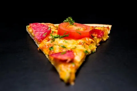 Pizza on a black background Stock-Fotos
