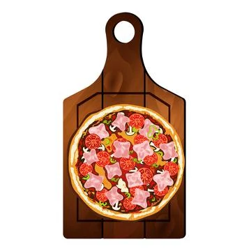 Pizza on the board on a white background Stock-Illustration