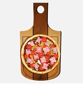 Pizza on the board on a white background Stock Illustration