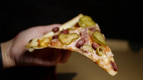 Pizza in a box close-up delivery slowmo Stock Footage 127541909