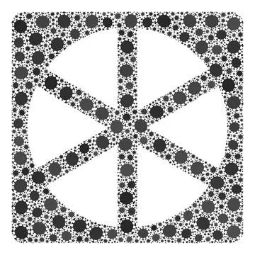 Pizza Box Covid Virus Composition Icon with Infection Elements Illustrazione stock