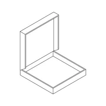 Pizza in box empty open isolated. vector illustration Stock Illustration