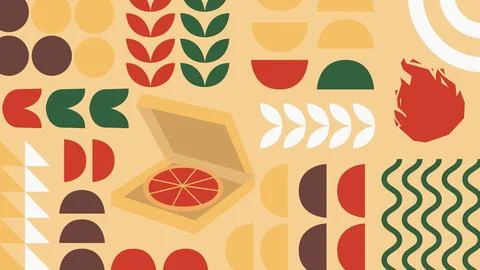 Pizza box graphic background Stock Illustration