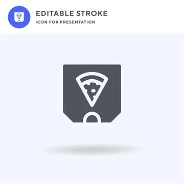 Pizza Box icon vector, filled flat sign, solid pictogram isolated on white, l Stock Illustration