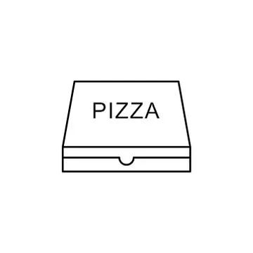 Pizza Box Icon Vector Outline Illustration. Stock Illustration