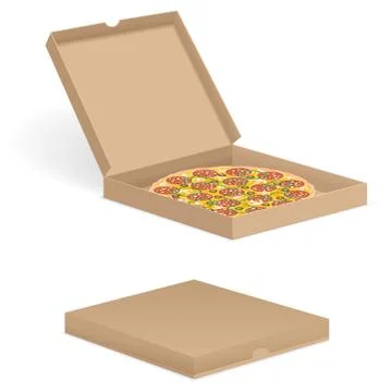 Pizza in box Stock Illustration