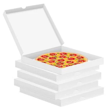 Pizza in box Stock Illustration