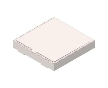 Pizza box isolated clean. Template for design. Mocap vector Stock Illustration