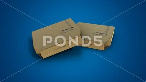 Pizza Box Mockup Open Food Packaging PSD-sjabloon