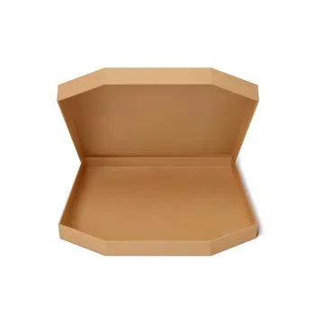 Pizza box, open cardboard package packaging mockup Stock Illustration