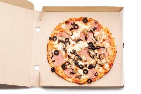 Pizza in box Stock Photos