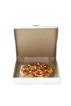 Pizza on the box Stock Photos