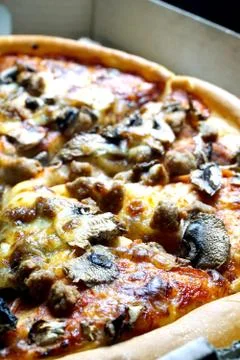 Pizza in box Foto stock