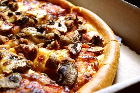 Pizza in box Foto stock