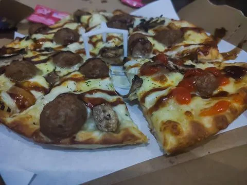 Pizza on the box Stock Photos