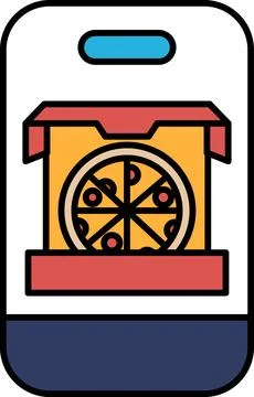 A pizza box with a pizza inside 스톡 일러스트