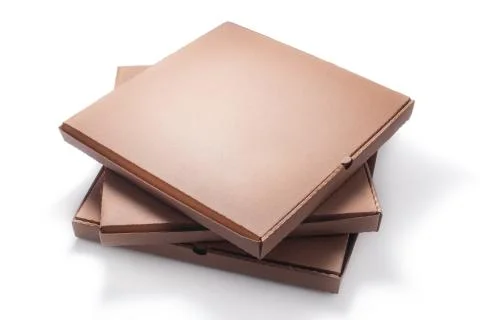 Pizza boxes isolated on white 写真素材