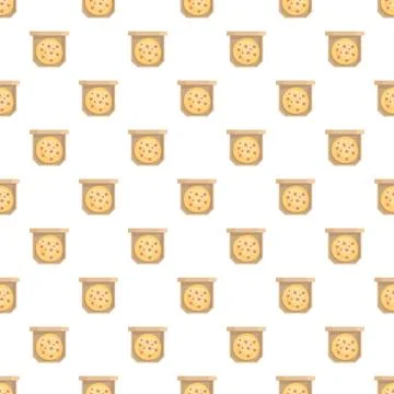 Pizza boxes pattern creating a fast food background design Stock Illustration