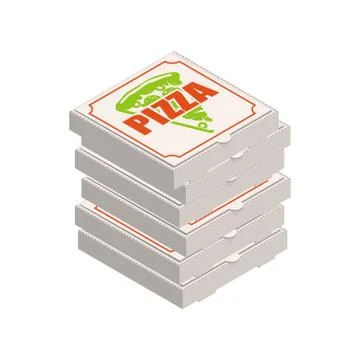Pizza Boxes stack isolated. fast food vector illustration Stock Illustration