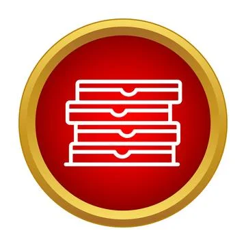 Pizza boxes stacking for fast food delivery icon Stock Illustration